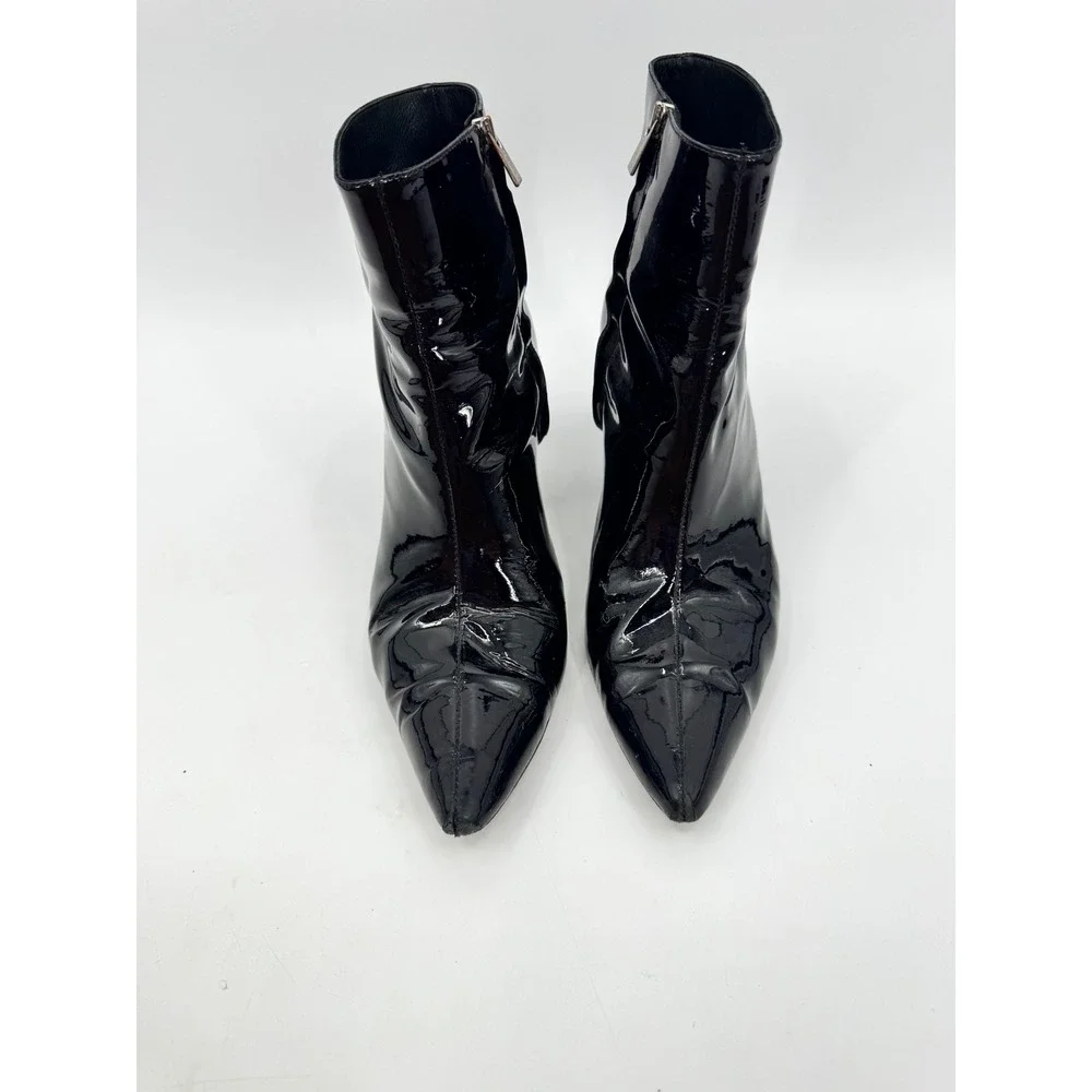 Anine Bing Ankle Boots Women Size 10 Black Pointed Toe Block Heel